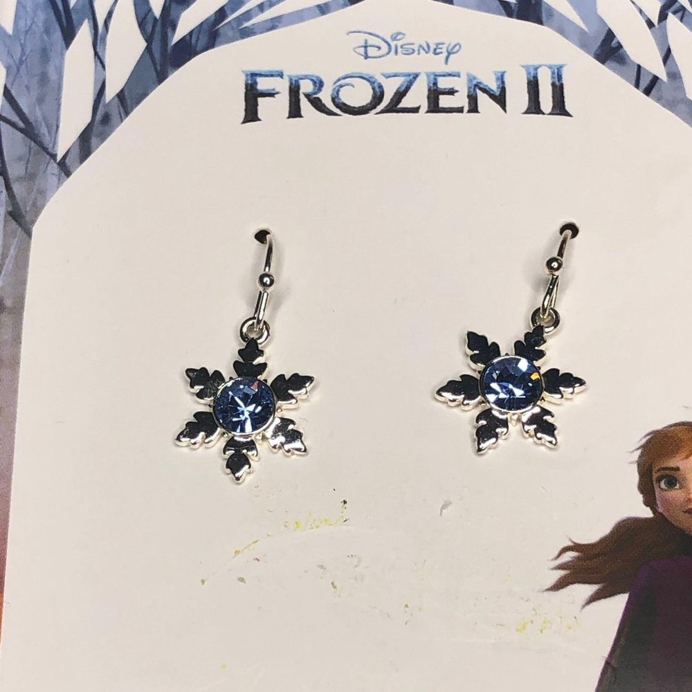 Disney Frozen II Fine Silver Plated Drop Dangle Snowflake Earrings